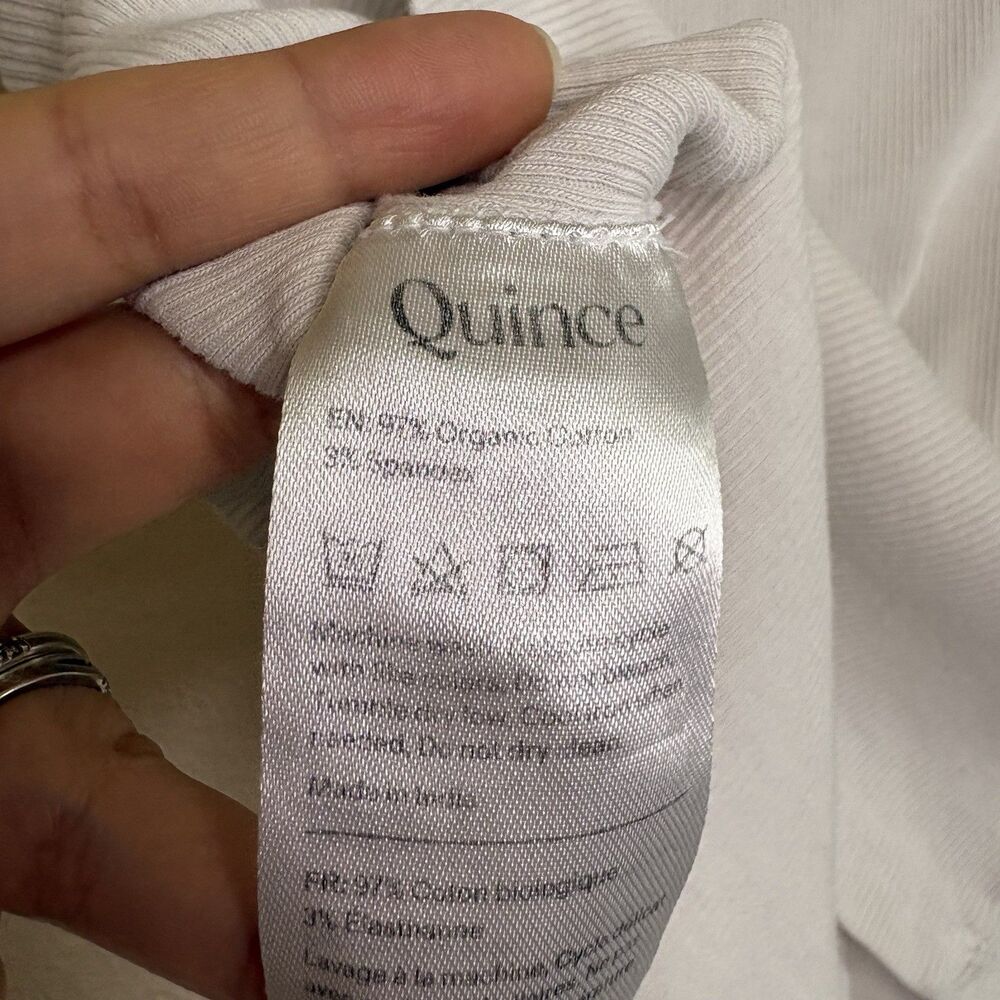 Quince White Sleeveless Muscle Tank Top Organic Cotton Size S - Picture 4 of 6